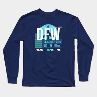 Dallas (DFW) Airport // Sunset Baggage Tag Long Sleeve T-Shirt